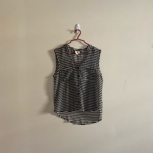 Stripes Chiffon Sleeveless Blouse
